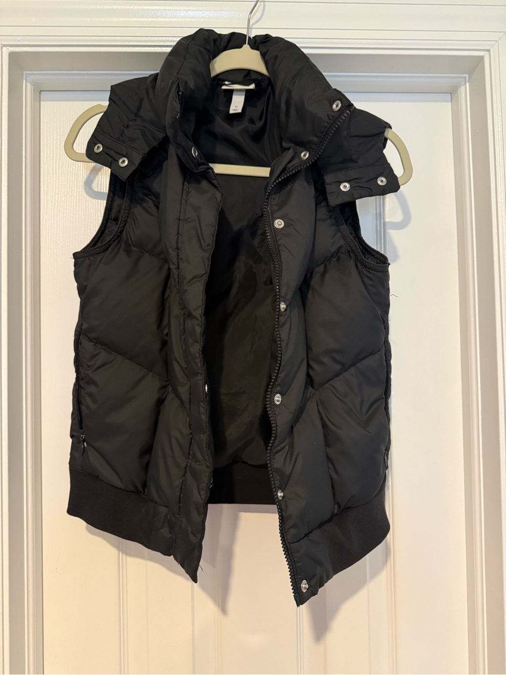 adidas Black Quilted Puffer Vest with‎ High Collar - Women size medium